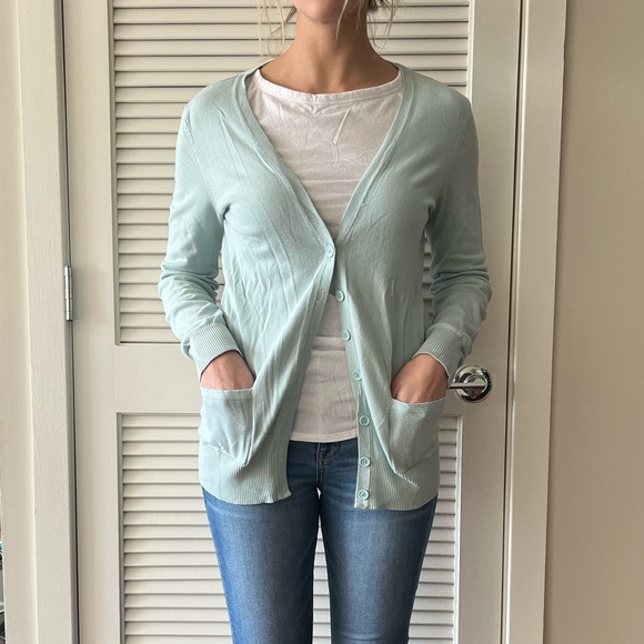 FOREVER 21 sea foam green button up cardigan - Picture 5 of 14